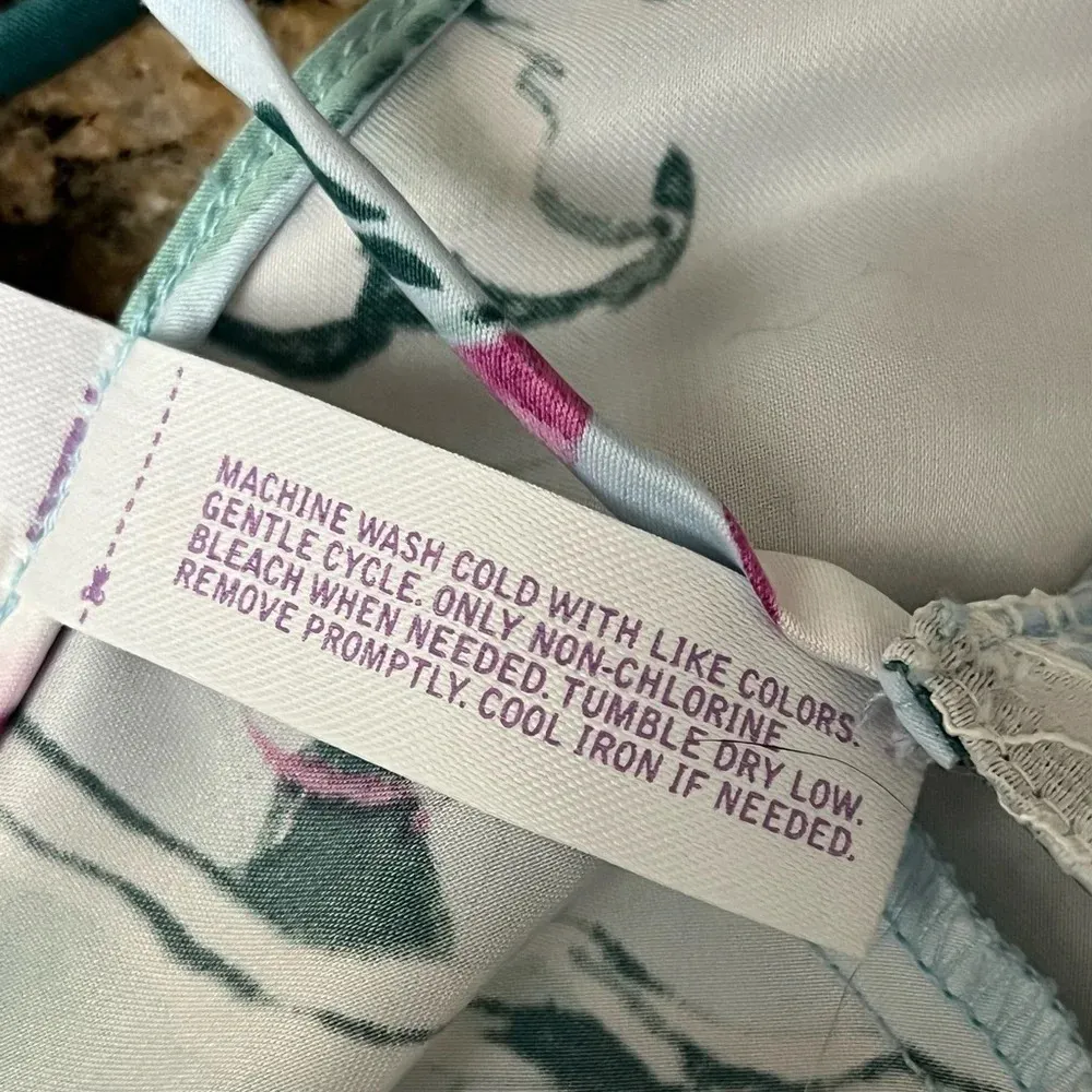 Lilac+London Print Satin Chemise Slip Dress Mini Fairy Floral Party XS WOMENS Blue - Image 9