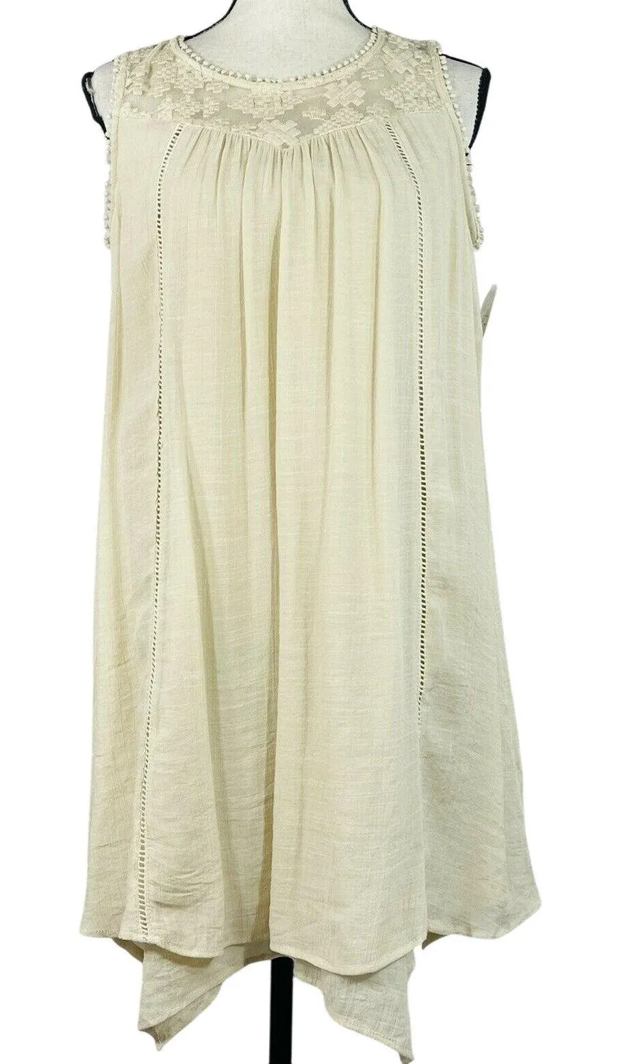 Style & Co Small Dress Sleeveless Handkerchief Hem Lined Round Neckline Keyhole - Image 1