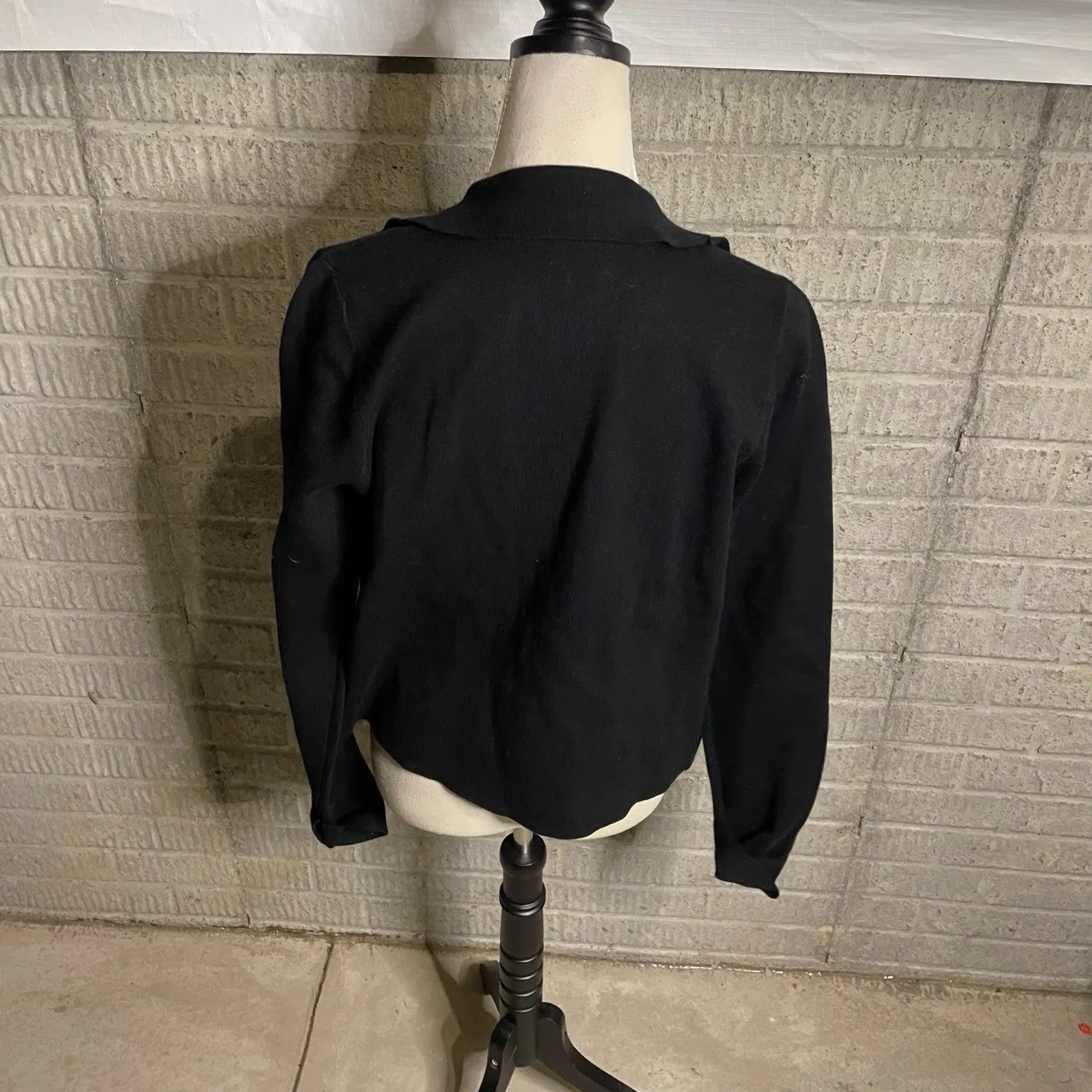 T Tahari Womens Black Button Front‎  Long Sleeve Jacket Size Small Petite - Image 3