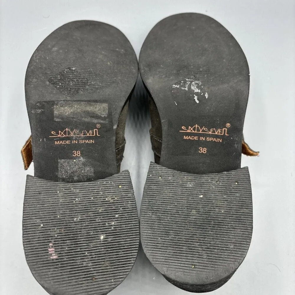 Sixty Seven Suede Kiltie Gray Women’s Shoes Slip On Fringe Made in Spain Size 38 - Image 7