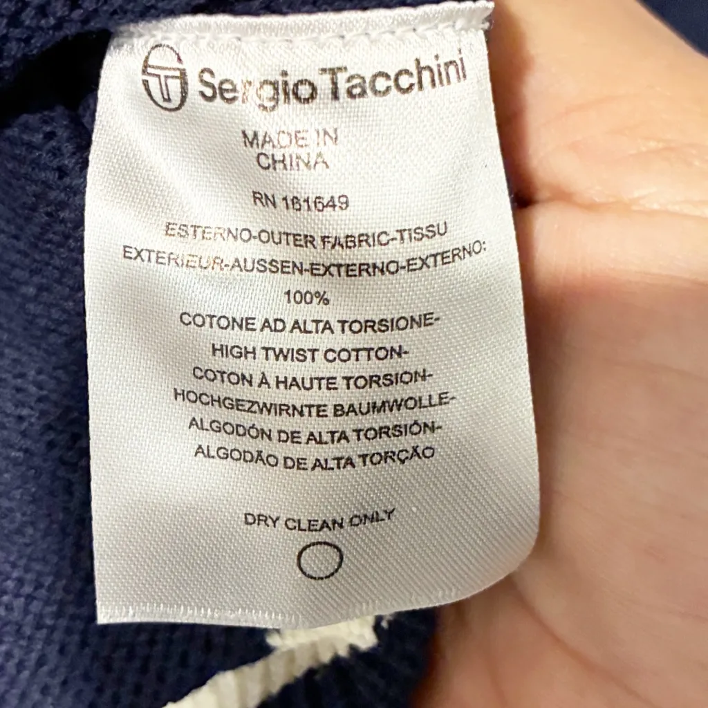 Sergio Tacchini Veneto Sweater Celestial Blue Size XS Colorblock Preppy NEW - Image 5