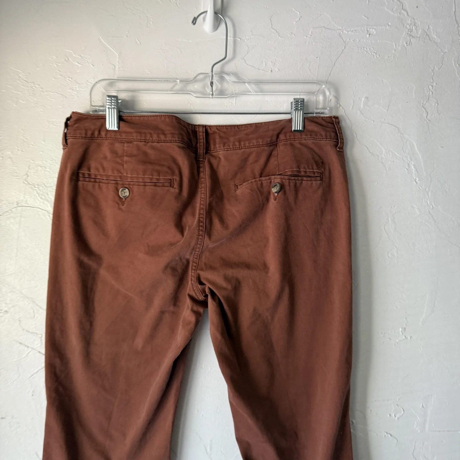 American Eagle Pants Y2k 10 Long Brown Kick‎ Boot Stretch Casual Chino Flare - Image 8
