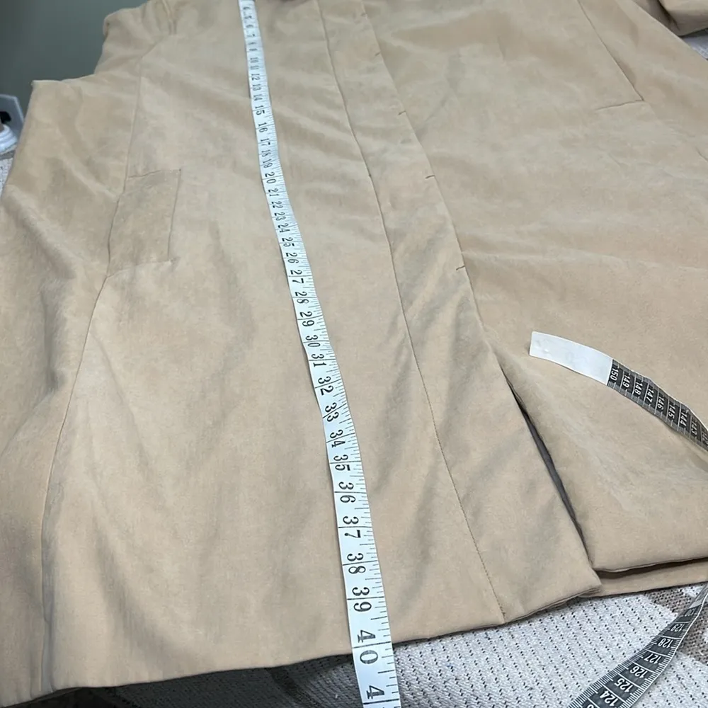 Amazon Essentials tan soft classic neutral button front trench jacket Size XXL - Image 5