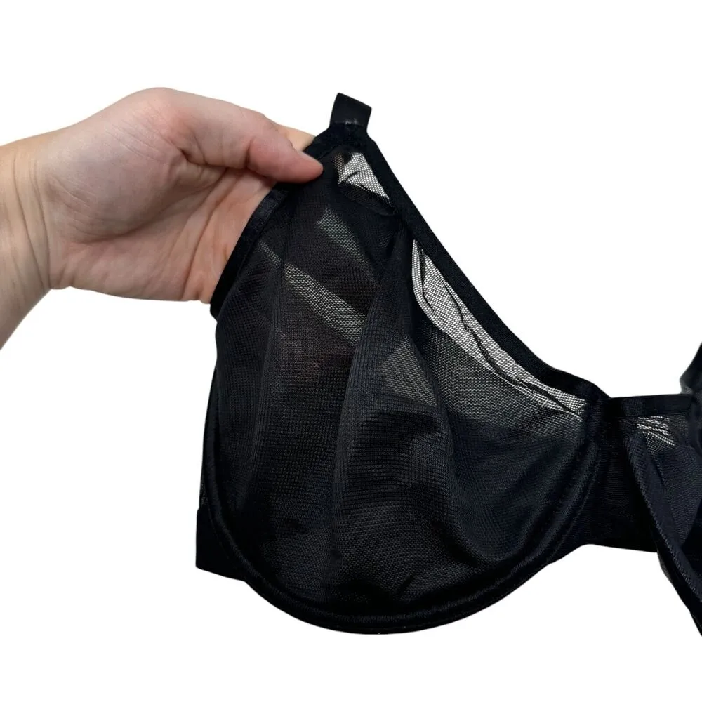 Soma Unbelievable Lift Perfect Coverage Black Sheer Bra Sexy Womens Size 32G - Image 2
