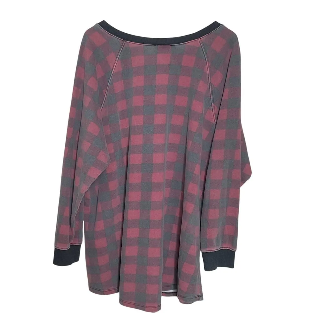 Torrid Red Buffalo Check Long Sleeve Fleece Sweatshirt Plus Size 3X - Image 3