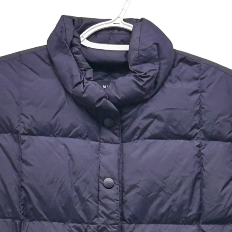 Lands End Down Puffer Quilted Vest Navy Blue Medium - Image 3