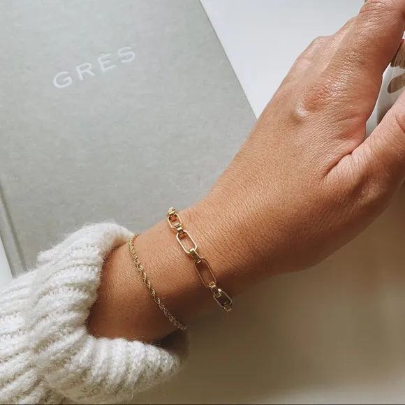 18K Gold 2mm rope bracelet - Image 3