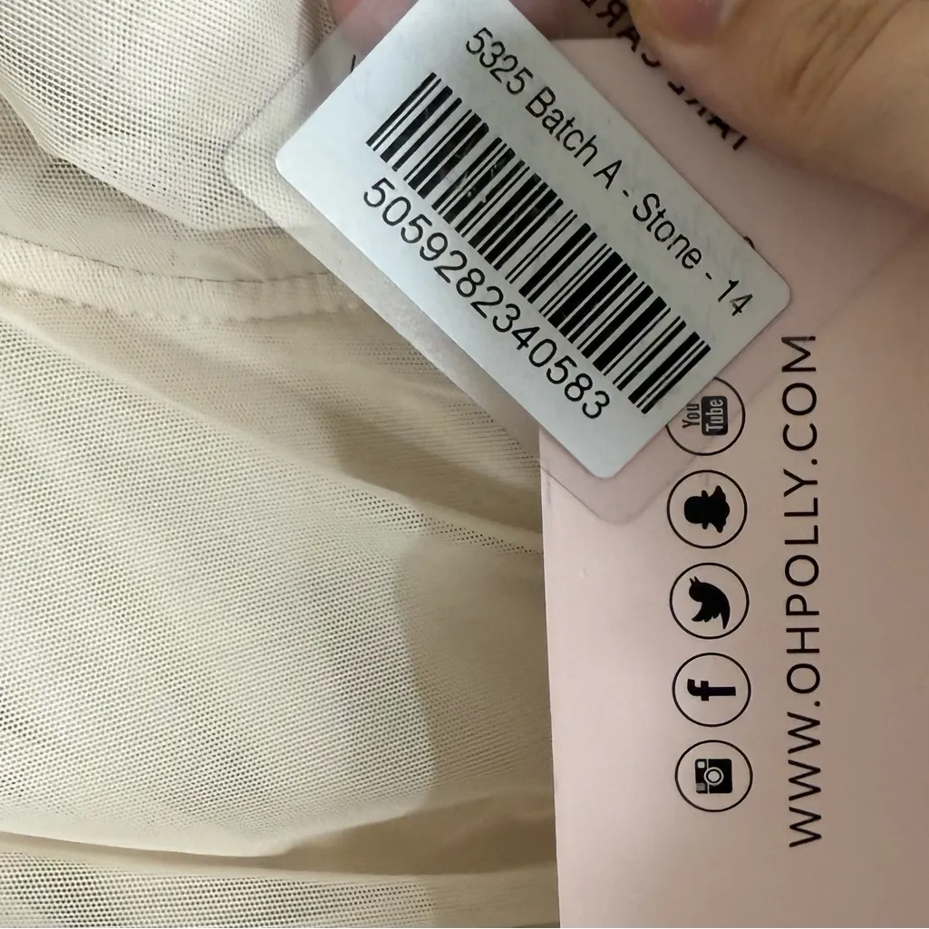 NWT Oh Polly Calista Nude Ruched Long Sleeve Mini Dress Size 10 - Image 6