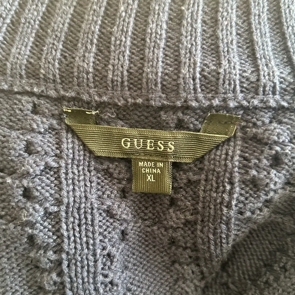 Guess Diane Foil Cable Mock Neck Sweater in Blue XL - Image 6