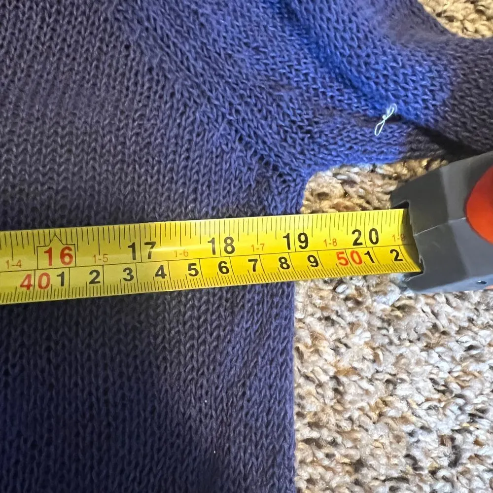 Eileen Fisher Navy‎ Blue Knit Sweater Casual Raglan Long Sleeve Pullover Sz L - Image 3