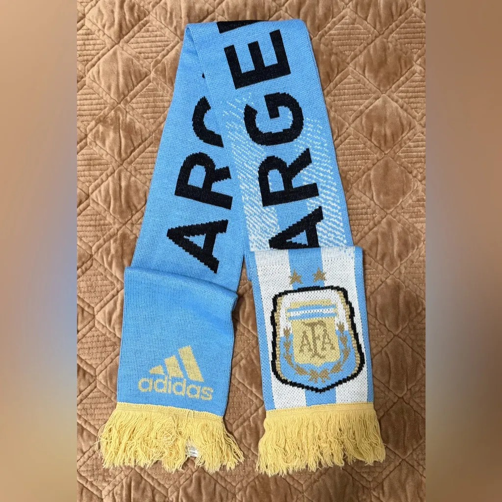 Adidas Sky Blue and White Argentina Scarf. - Image 4
