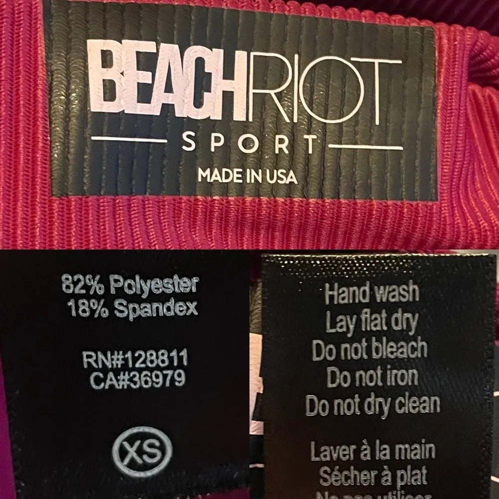 Beach Riot Womens Athletic Leggings Pink Two Tone Ribbed Size XS - Image 8