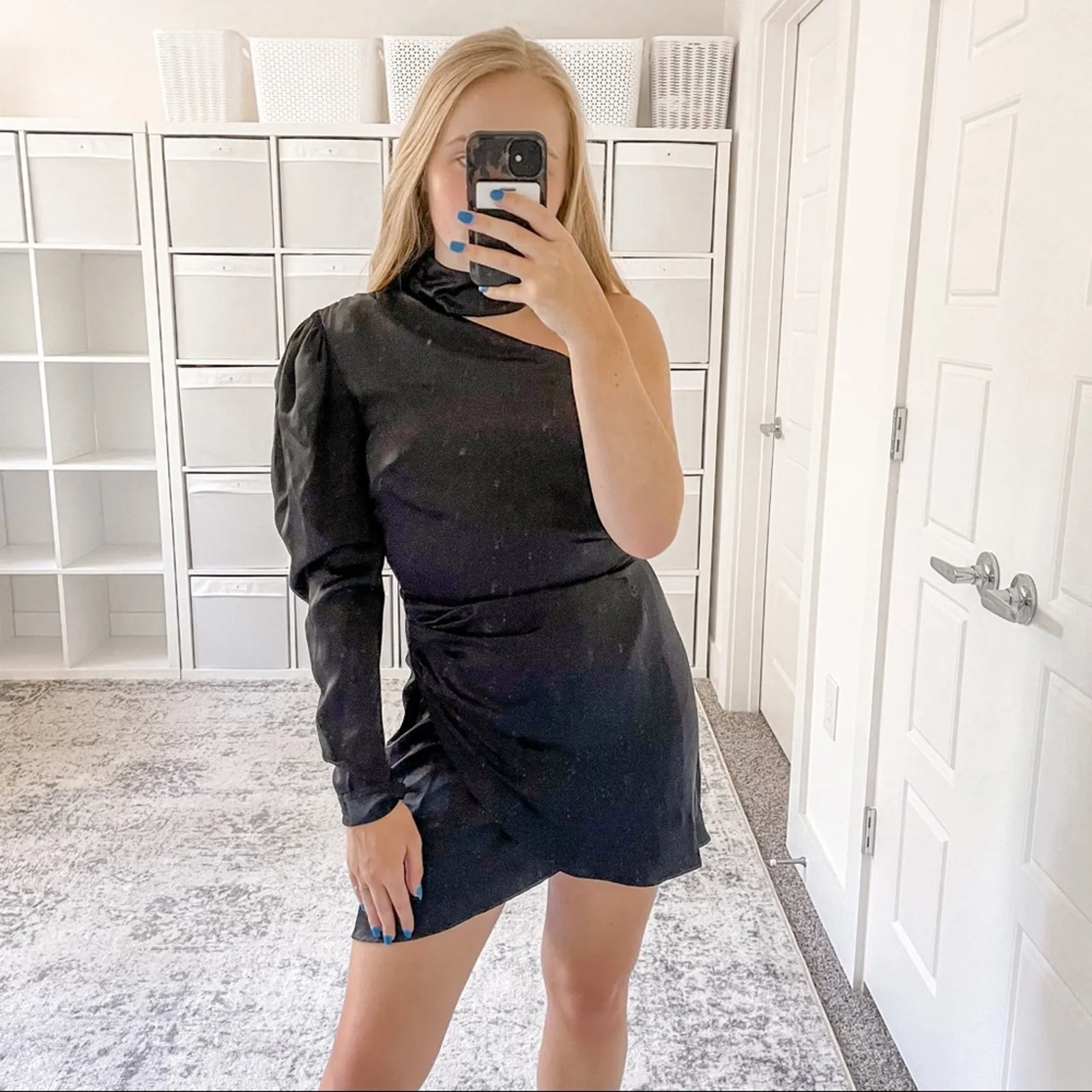 NWT Reformation Tate Dress One Shoulder Silk - Image 2