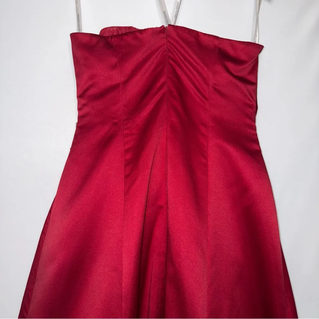 Dark Red Strapless David’s Bridal Formal Gown Prom Bridesmaids‎ Gala - Image 10