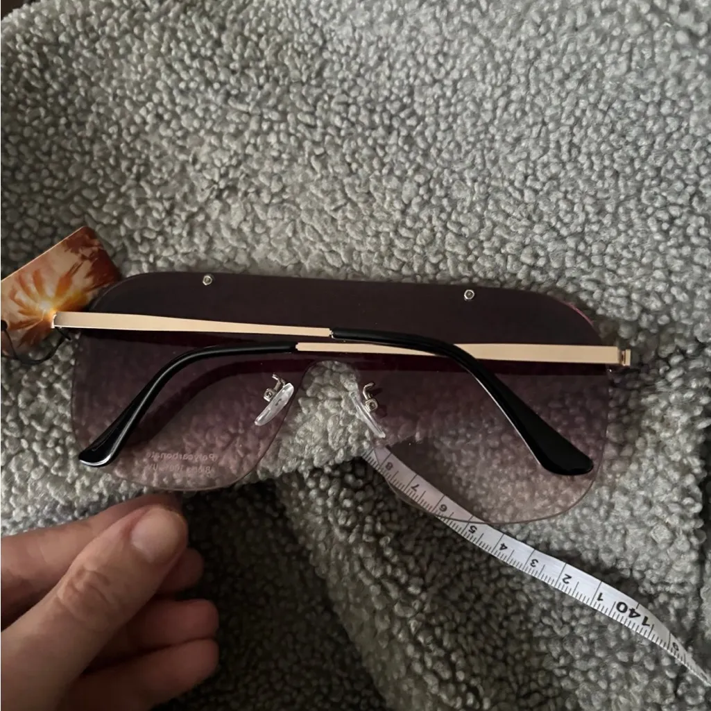 New Oversized Fashion Gradient Frameless Sunglasses Lavender Purple - Image 5