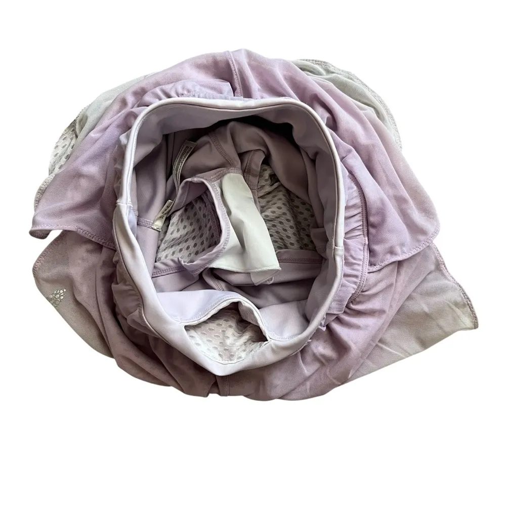 Free People Movement FP Rise With The Sun Purple Ombre Layered Mesh Shorts Sz XS - Image 9