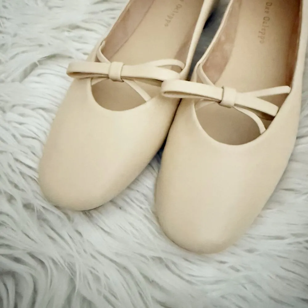 DEE OCLEPPO | Dixon Ballerinas Ballet Flats Bow Mary Jane Nude Blush | Size 8.5 Pink - Image 5