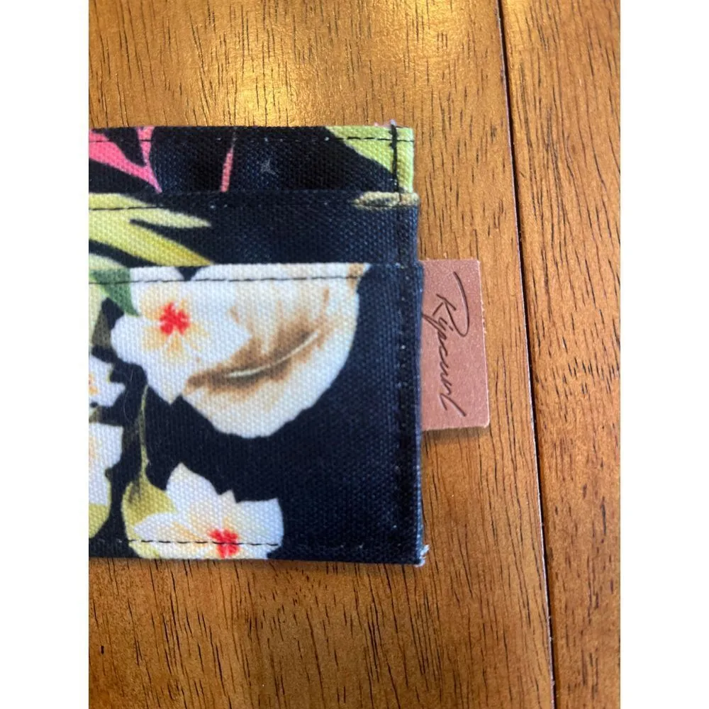 Rip Curl Tropical Floral Card Holder Wallet‎ Black Hawaiian Print Mini Wallet - Image 6