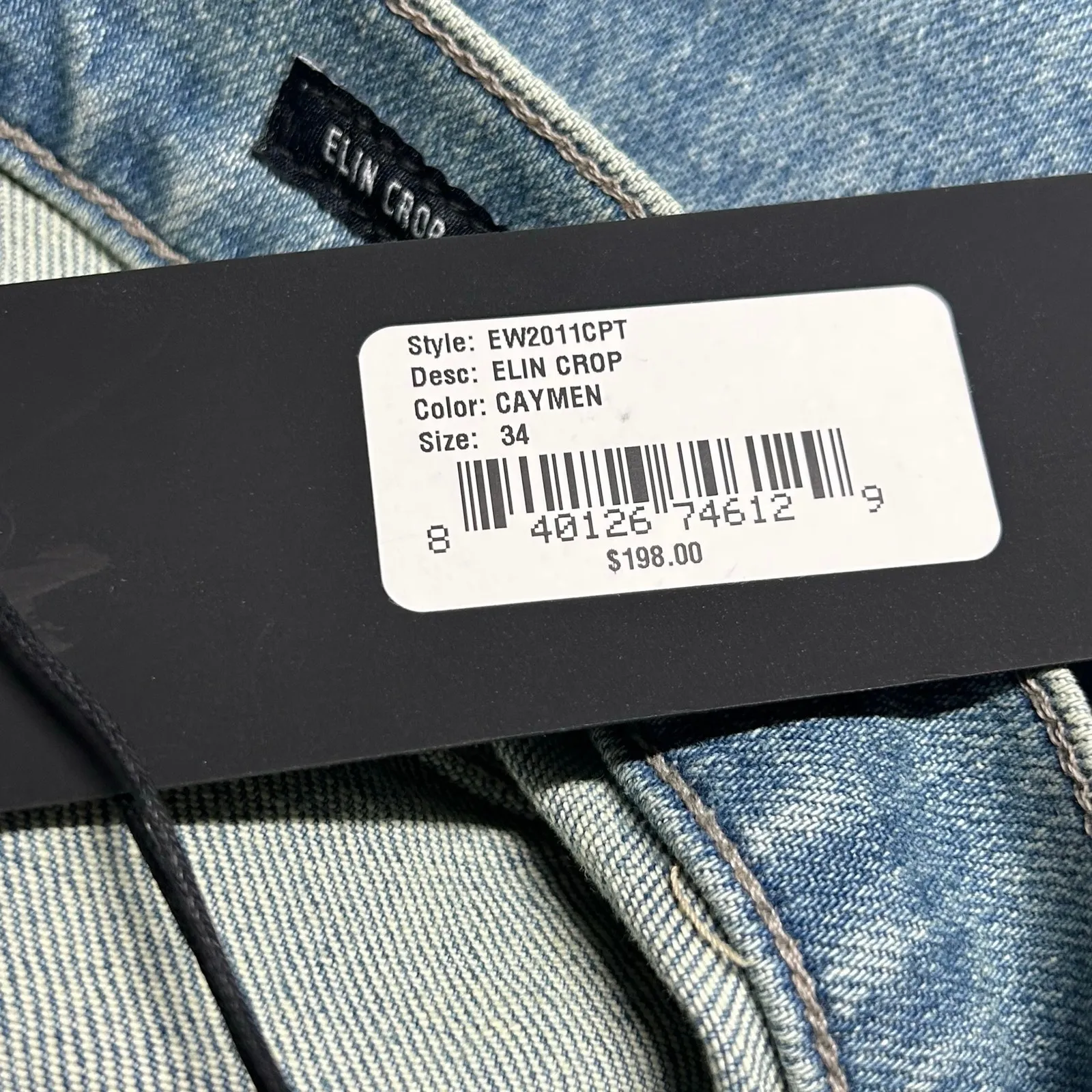 Edwin Elin Crop Straight Leg Light Wash Denim Jeans Stretch High Rise 34 New Blue - Image 9