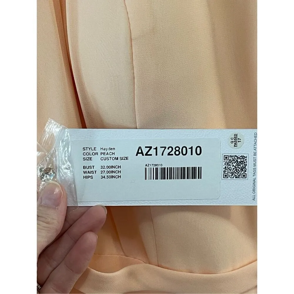 NWT Azazie bridesmaid floor length dress in Peach - Image 12