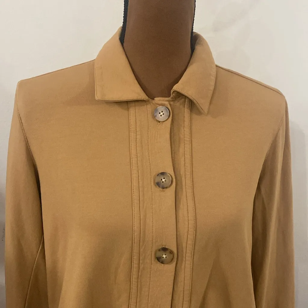J Jill knit modern barn jacket in tan brown color size S petite - Image 6