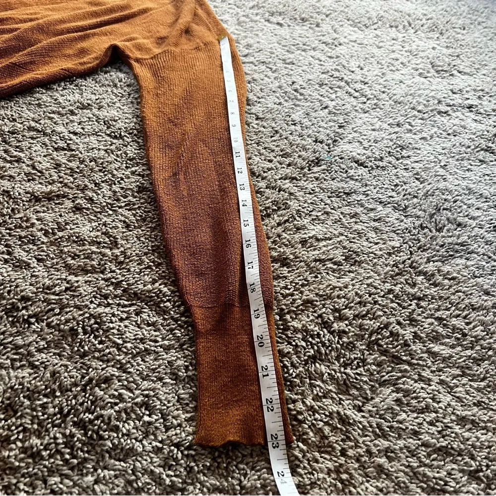 A New Day burnt orange camel brown cardigan sweater size xs - Image 6