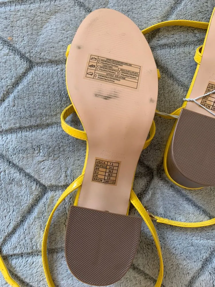 Forever 21 yellow open toed high heels  - Image 3