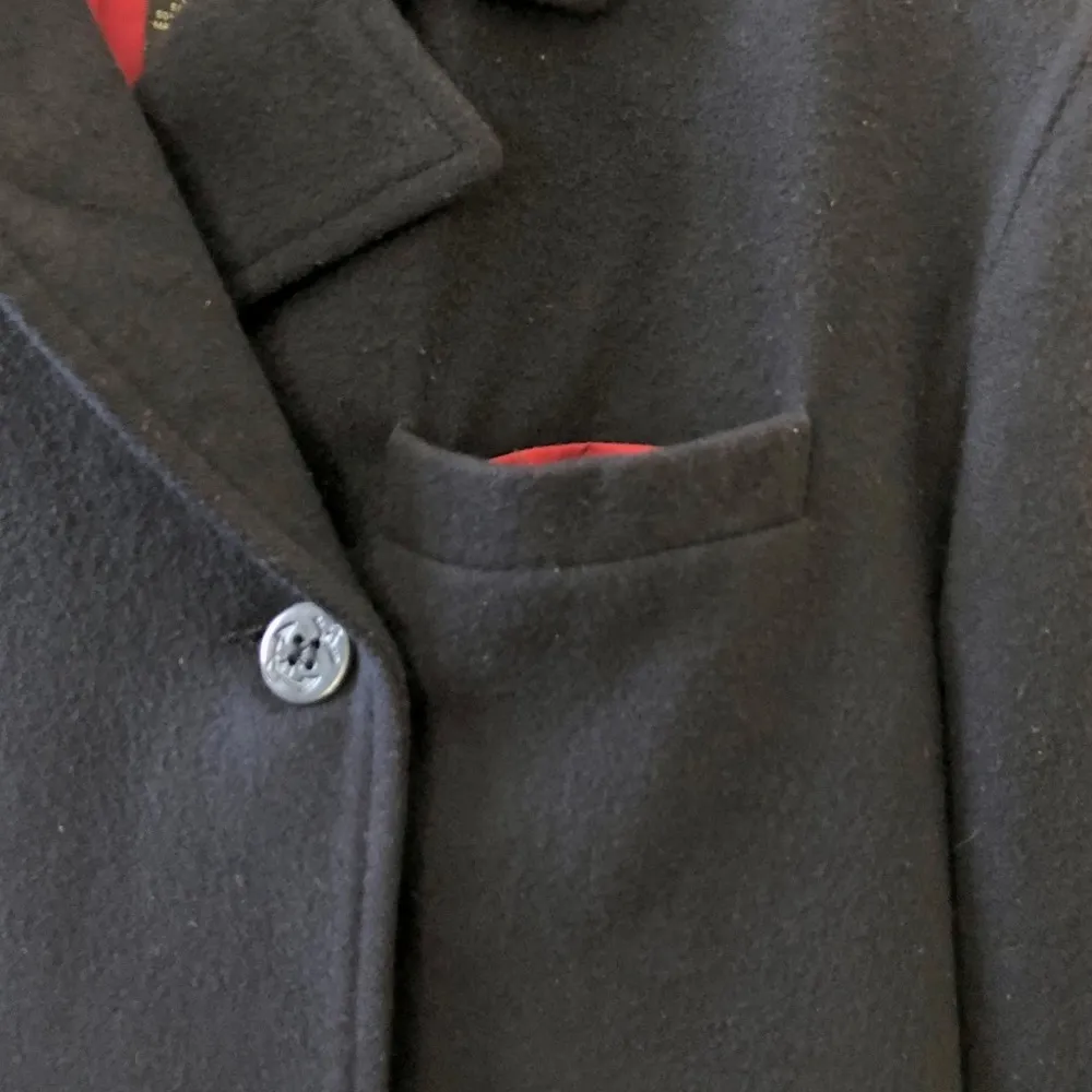 Double Breasted Classic Navy Blue Wool Peacoat, sz. XS - Image 6