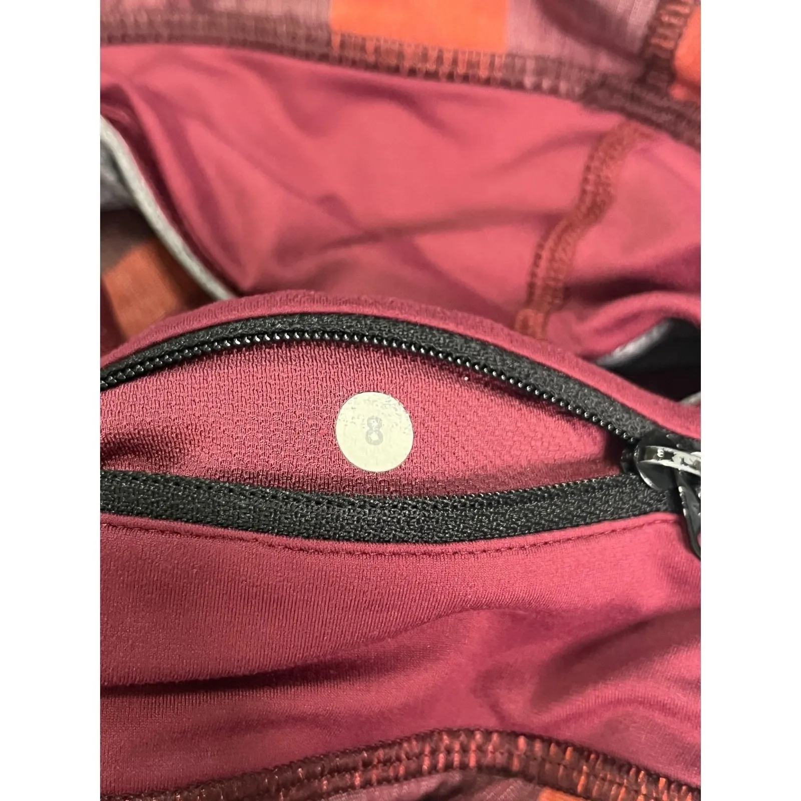 Lululemon Run Speed Short Womens 8 Red Burgundy Buffalo Plaid Active Athletic - Image 4