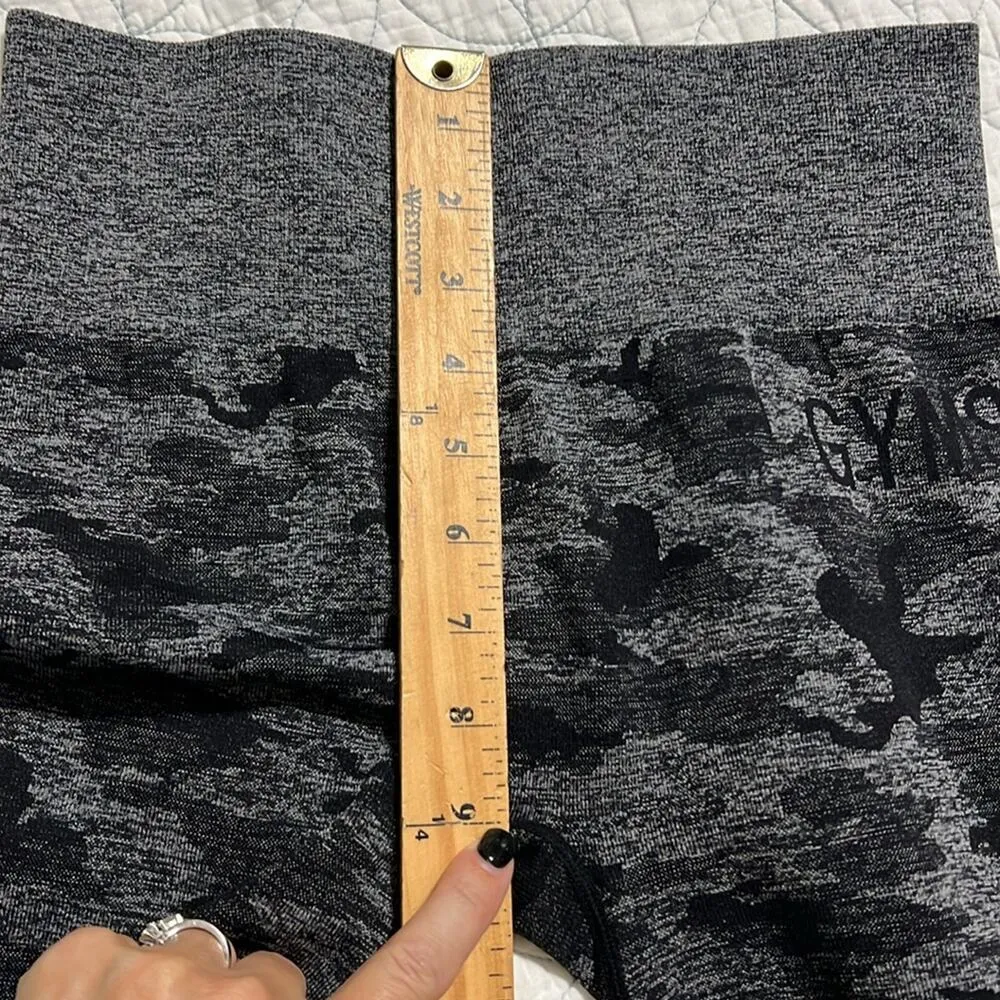 Gymshark adapt seamless black & grey camo high waisted leggings see measurements - Image 4