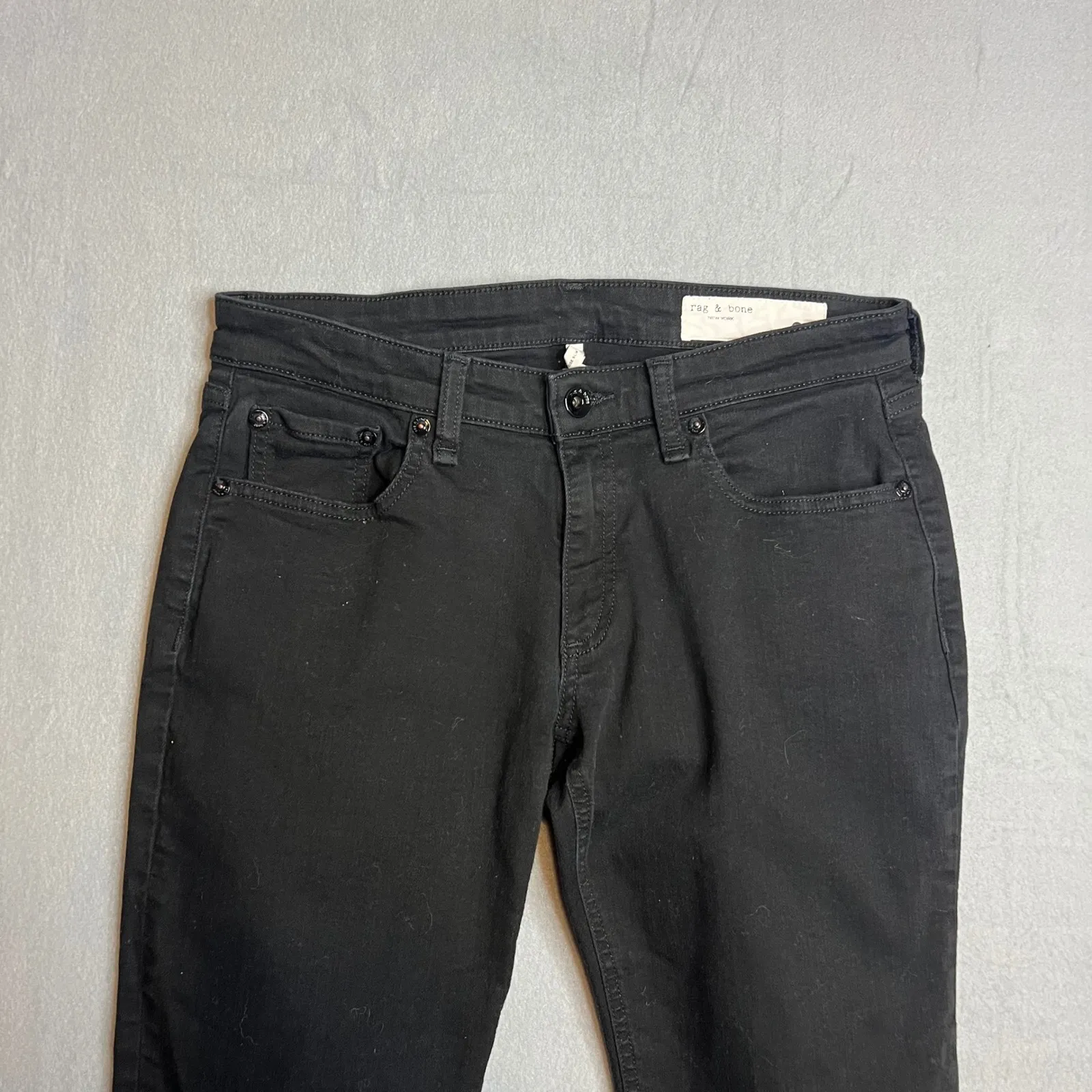 Rag and Bone Dre Low Rise Slim Boyfriend Jeans Size 27 No Fade Black - Image 4