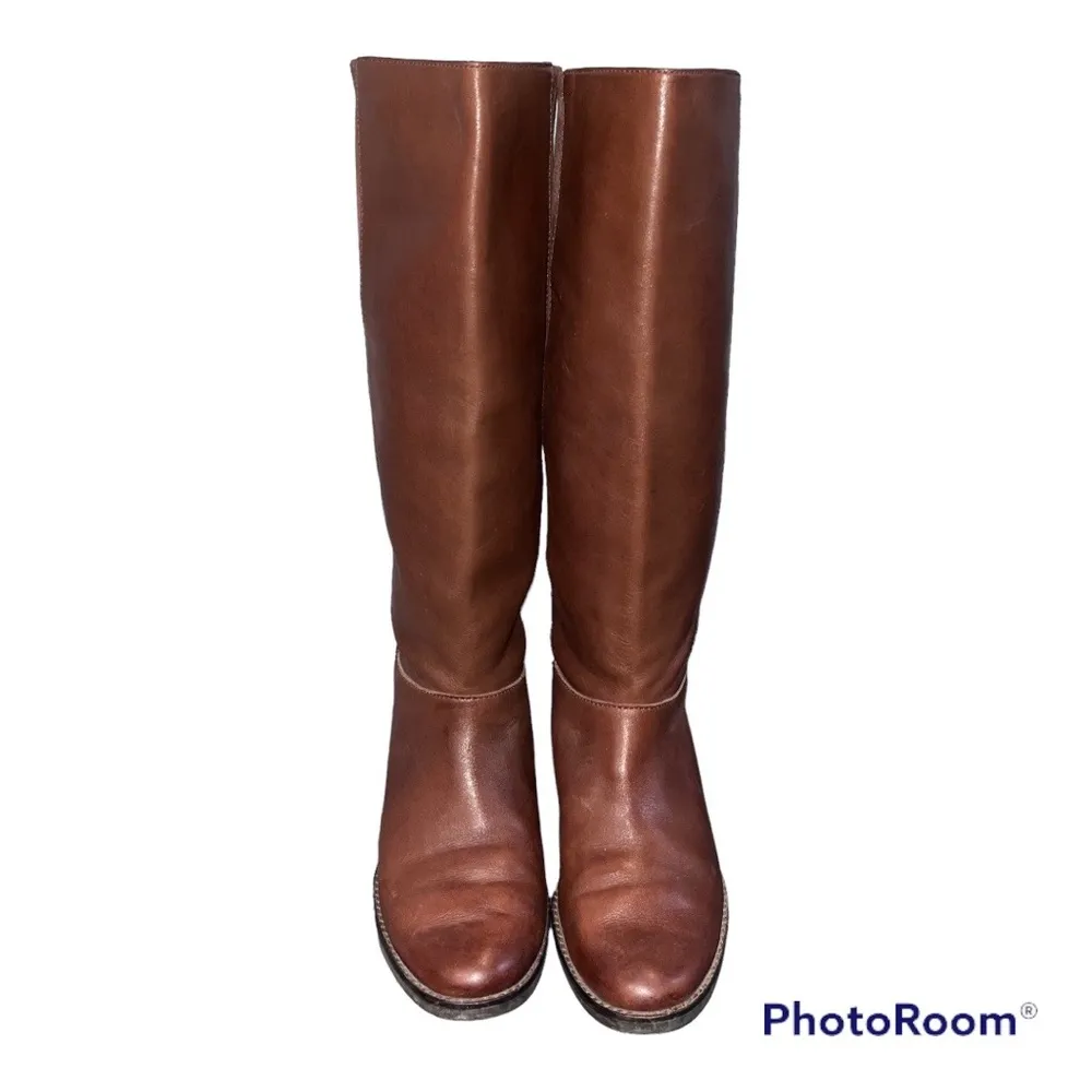 Cole Haan Brown Leather Adler Tall Riding Boots - Image 2