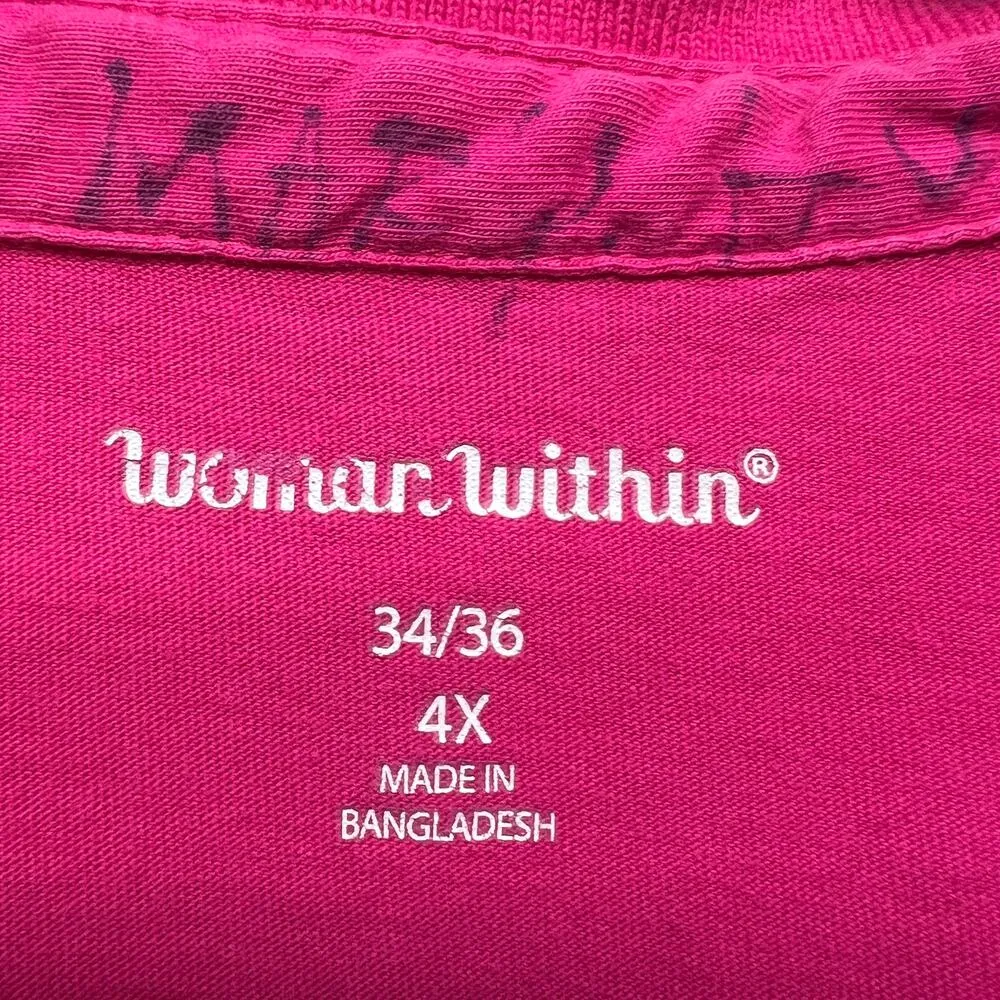 Woman Within Women's Cotton Pink Polo Shirt Size 4X Short Sleeve Breathable - Image 2