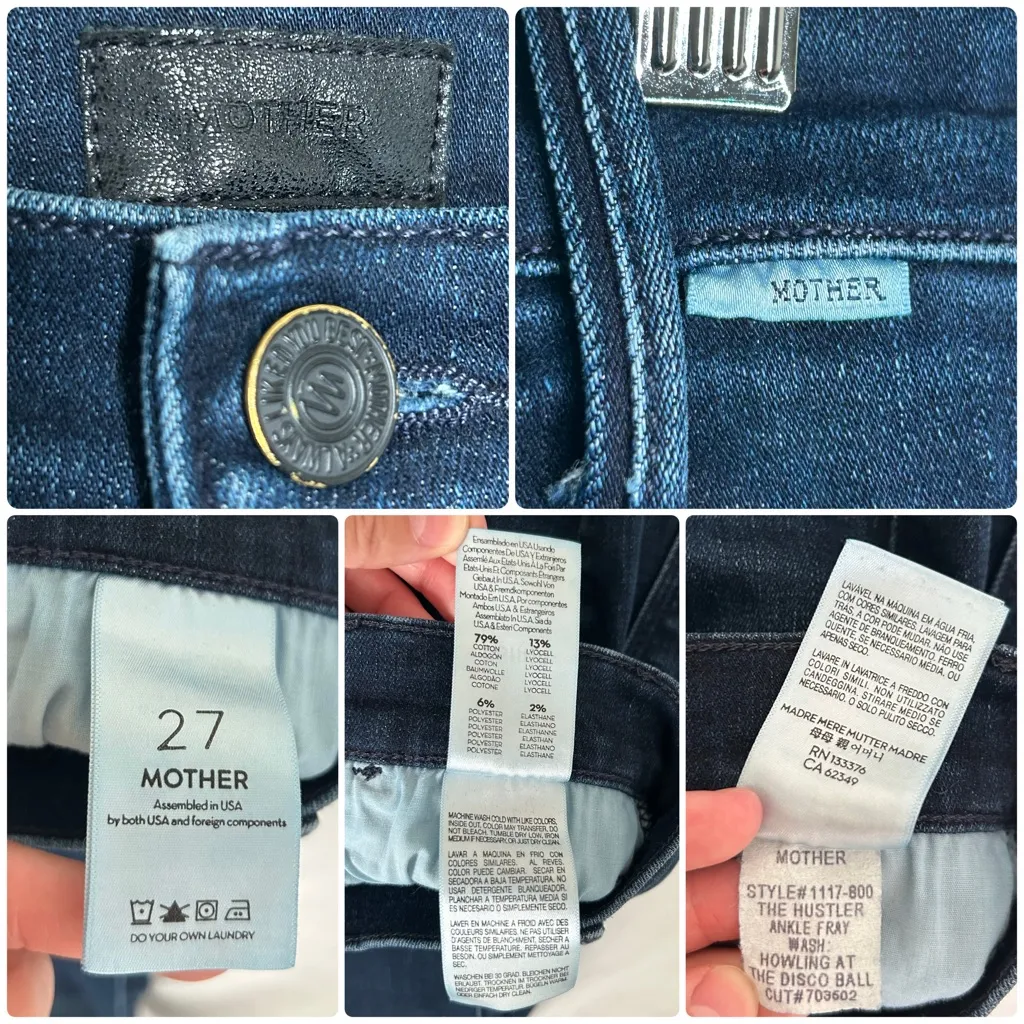 Mother The Hustler Ankle Fray jeans Howling At The Disco Ball 27 Blue - Image 16