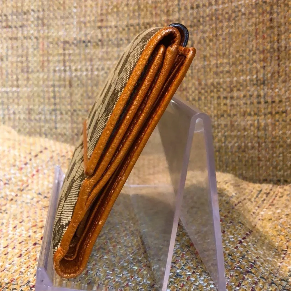 GG Monogram Canvas Burned Orange Leather Trifold Wallet Monogrammed Clasp - Image 6