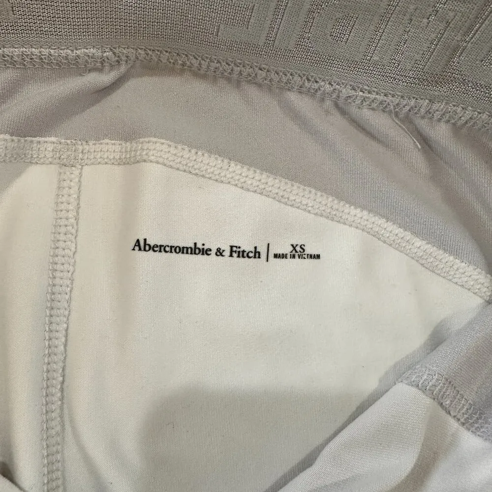 ABERCROMBIE & FITCH White & grey swirl pattern mesh inset crop leggings size XS - Image 14