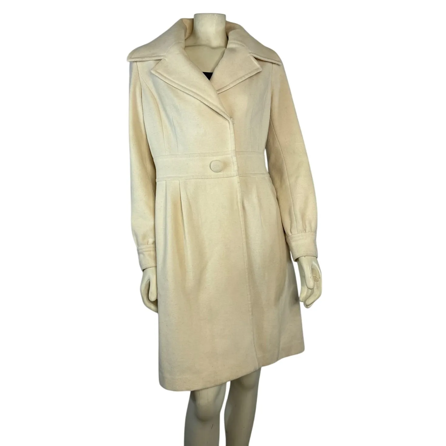 Retro Halogen fitted cream peacoat size medium - Image 2