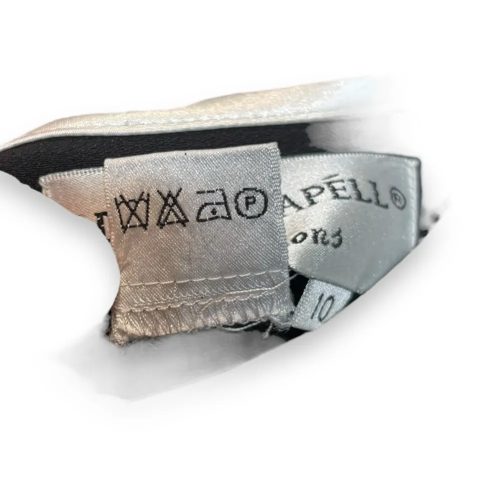 Adrianna Papell Occasions Black White Sleeveless Dress Sz 10 Women's Midi - Image 4