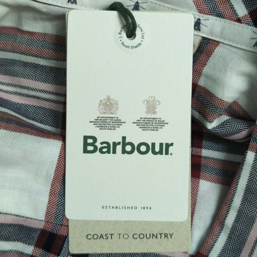 Barbour Bethwin Shirt Cloud Check Herringbone Plaid Button Front 4 New - Image 9