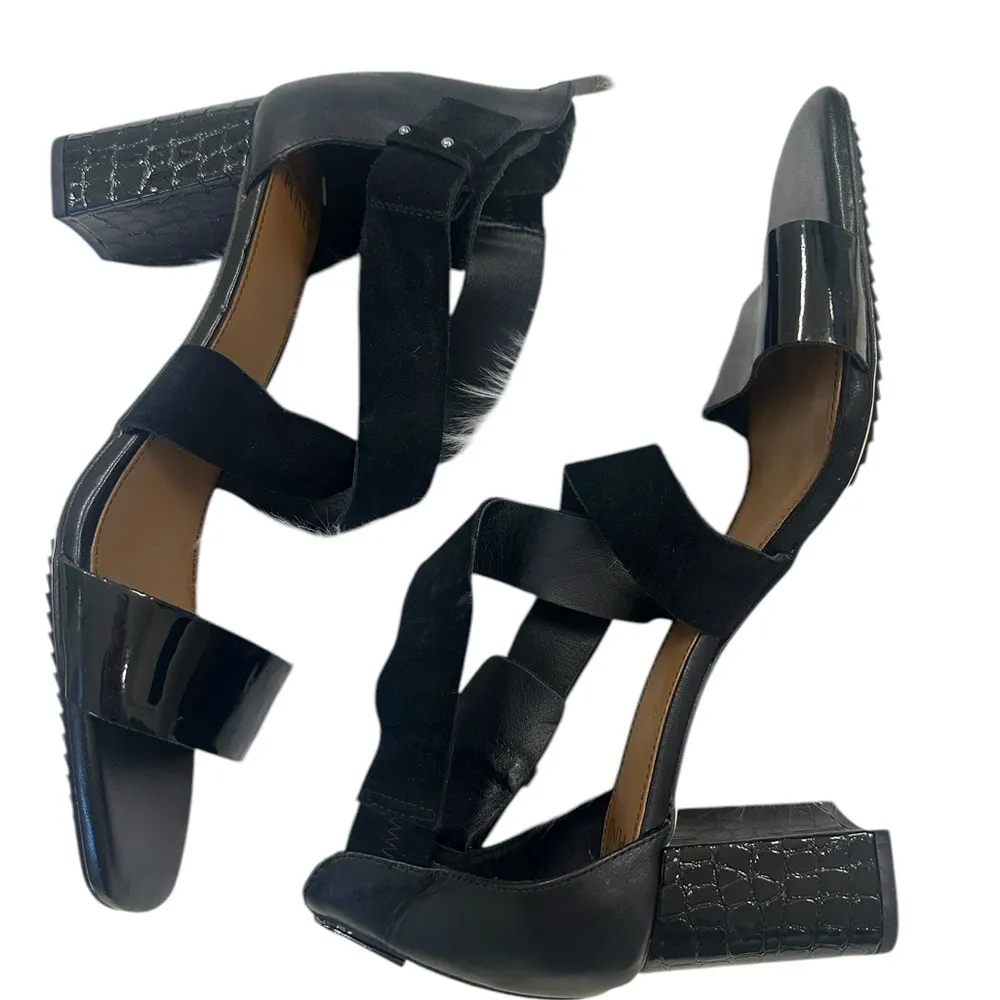 Donald Pliner Women's Pavla Patent Leather Slingback Heeled Sandal - Black - Image 7