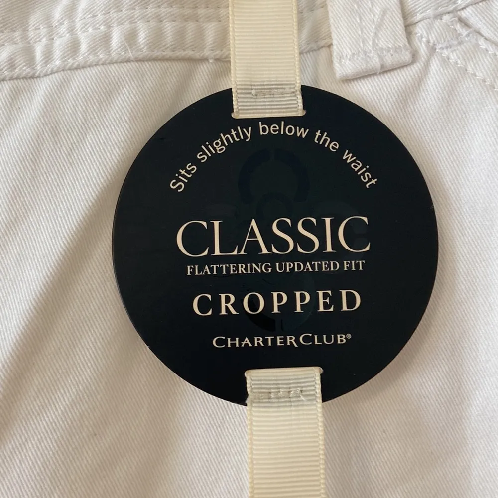 Charter Club Classic Fit Cropped Pants color white size 12 brand new inseam 24” - Image 3