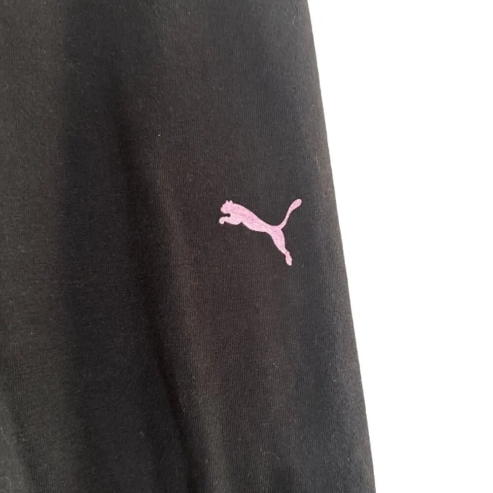 Puma Black & Pink Logo Running Athletic Workout Casual Leggings Women Sz S - Image 5