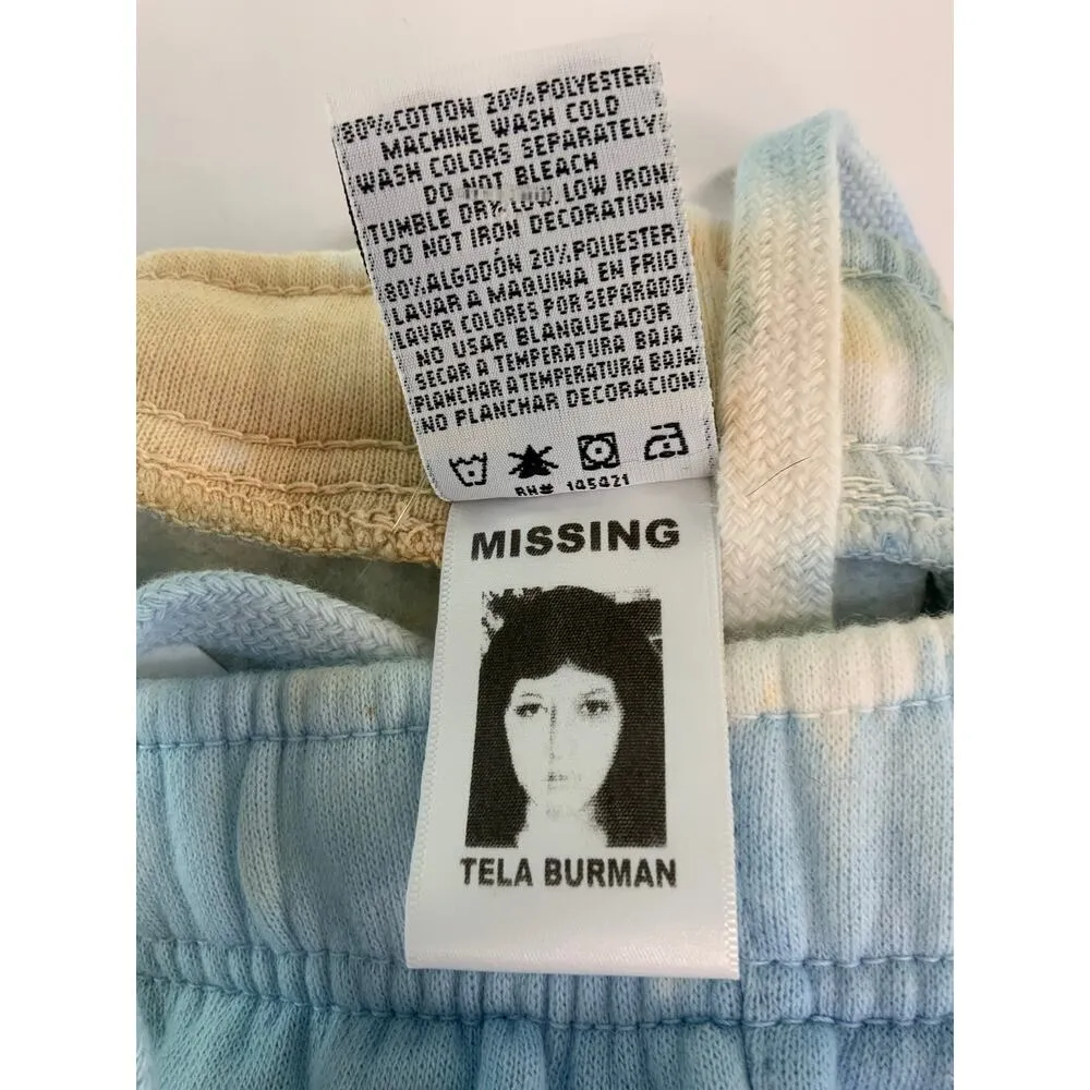 Cross Colours NWT XS Women's Sunshine Logo Tie Dye Joggers Sweatpants Blue - Image 6