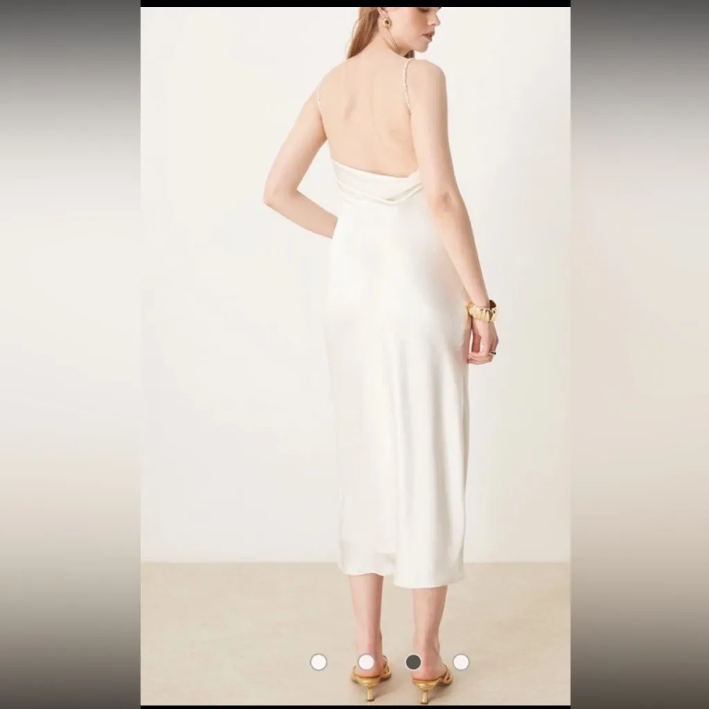 Abercrombie & Fitch bridal pearl strap slip maxi dress - Image 3