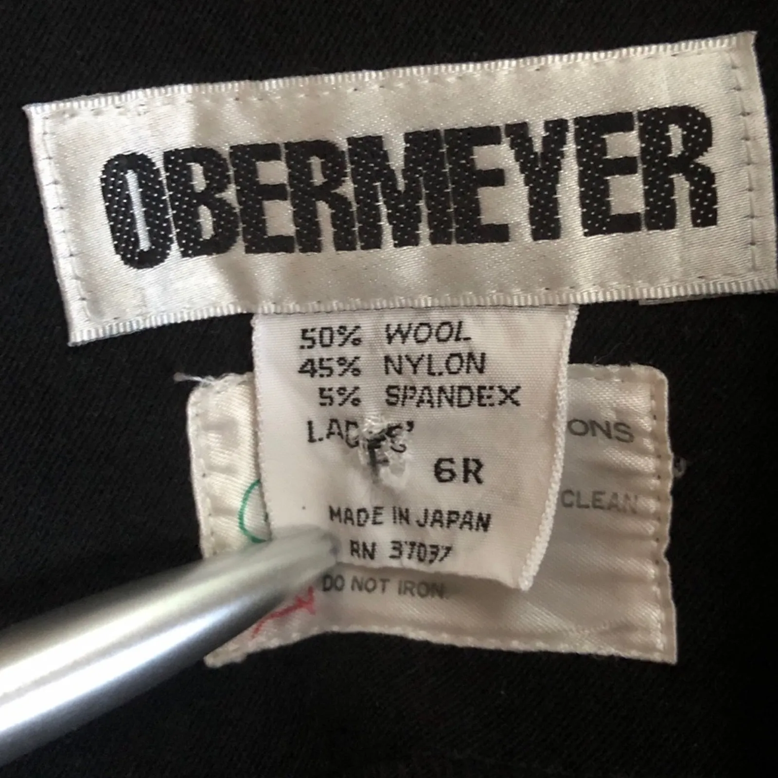 1980s Obermeyer Black Wool Stretch Ski Bib Overalls small 4 - Image 11