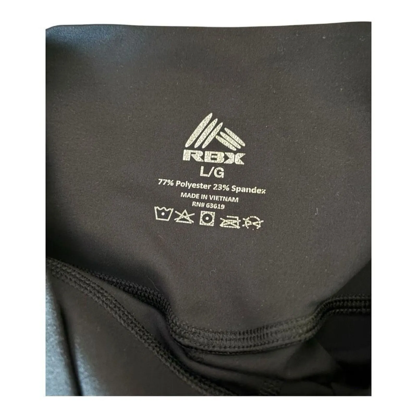 Reebok Black Cropped Athletic Leggings Size L - Image 3