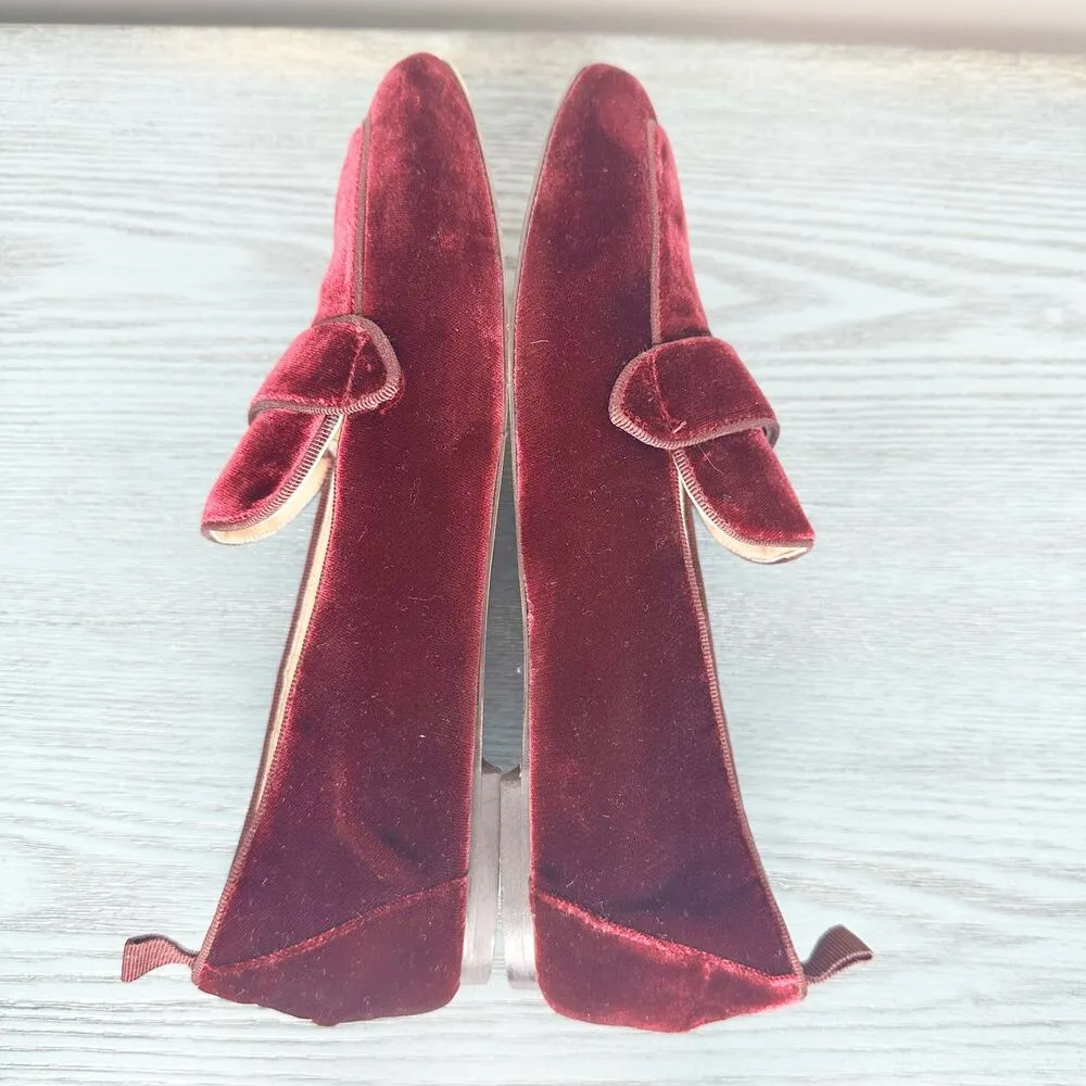 J Crew Women’s Red Merlot Velvet Loafers Slip On Size 8.5 - Image 4