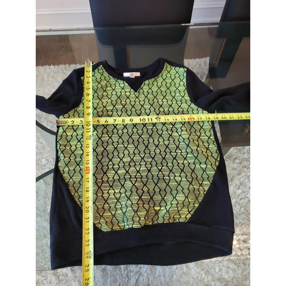 Losangeles Women's Black & Green Cotton Round Neck Long Sleeve Sweater Size S - Image 11