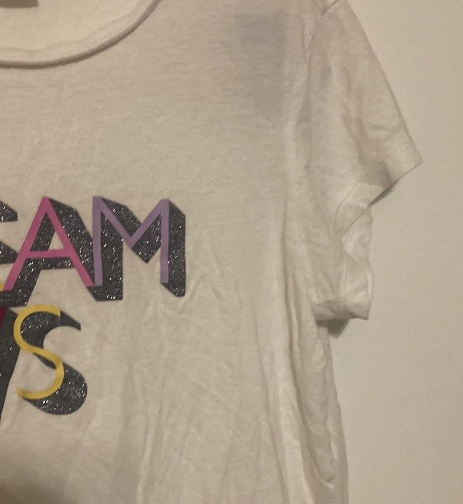 Victoria’s Secret Dream VS With Glitter Letter Tee White Color Women’s Small - Image 4