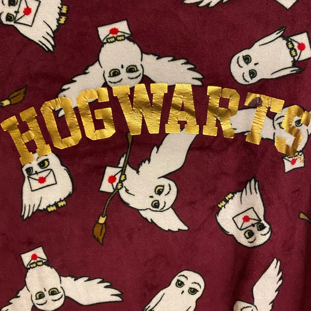 Harry Potter Wizarding World Hogwarts Pajama Top 3XL 22W 24W Burgundy Birds Red Size undefined - Image 2